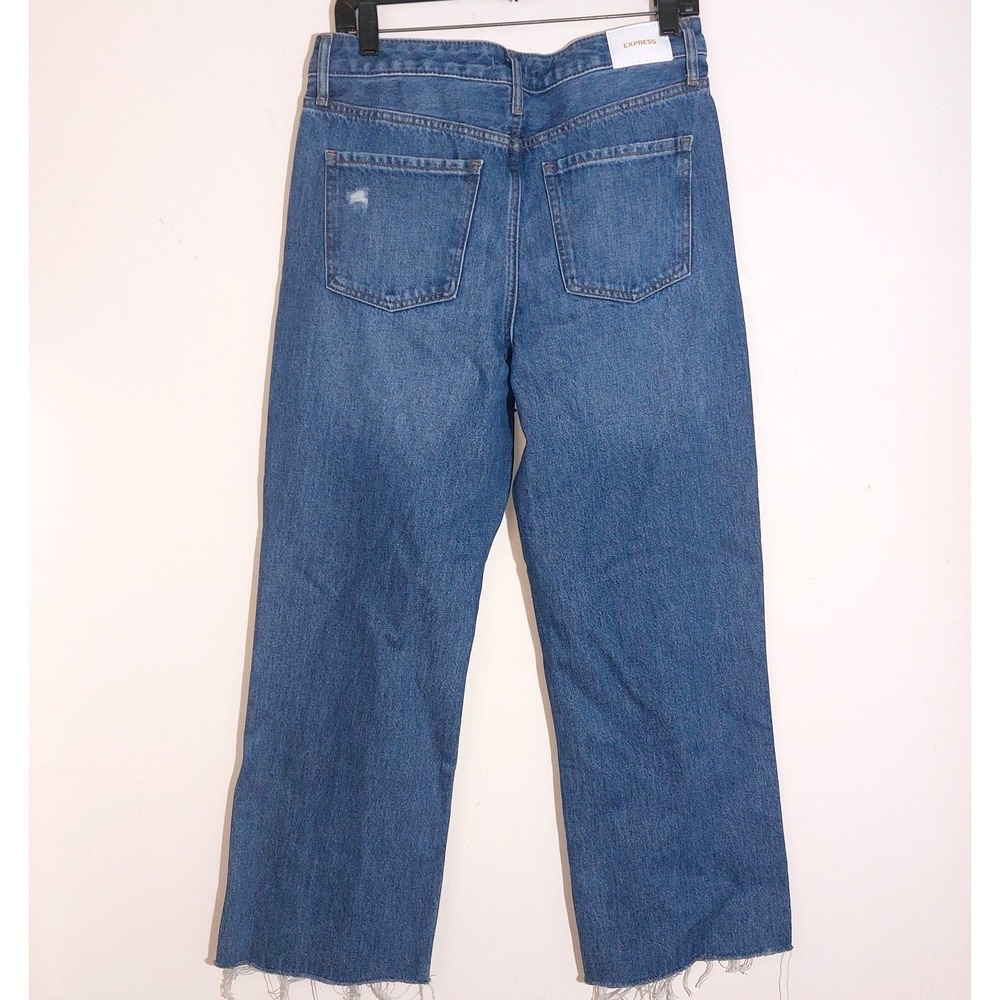NWT Express Women's 90s Ankle Boot Mid Rise 11" Jeans Medium Wash Size 6R - Picture 8 of 13